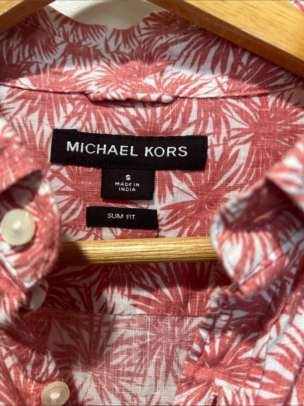 Michael Kors Coral-Pink Palm Print swimsuit set- size small - Picture 3 of 8